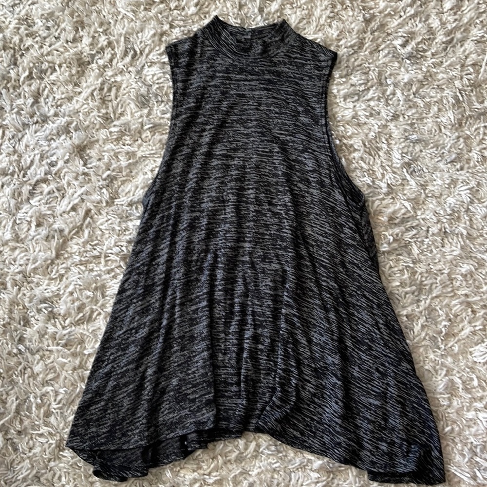 Grey high neck sleeveless tunic